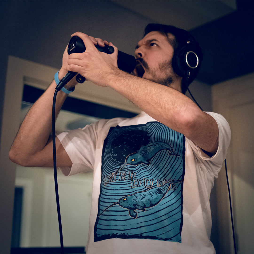Ashton Satchwell of Ties, tracking vocals